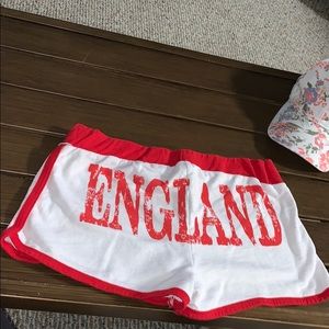 White & Red UK England Shorts